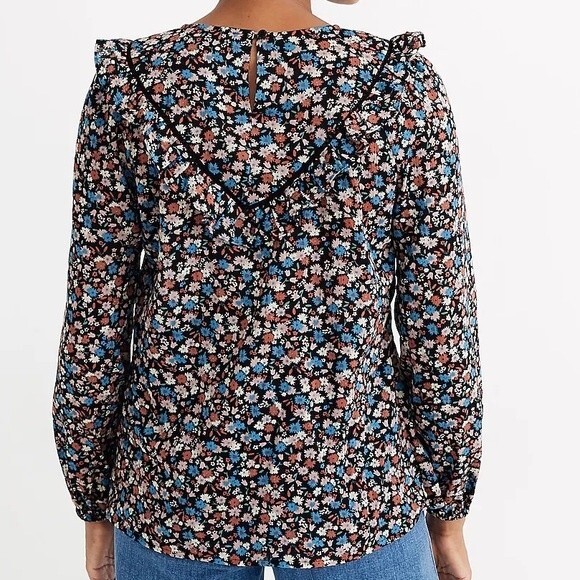 NWT Madewell Ruffle-Yoke Prairie Top in Spring Prairie Women's size Small - Picture 4 of 12